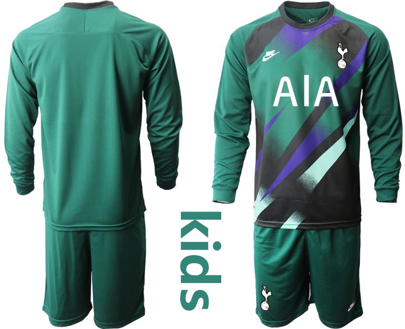 Youth 2019-2020 club Tottenham Hotspur Dark green long sleeve goalkeeper Soccer Jerseys